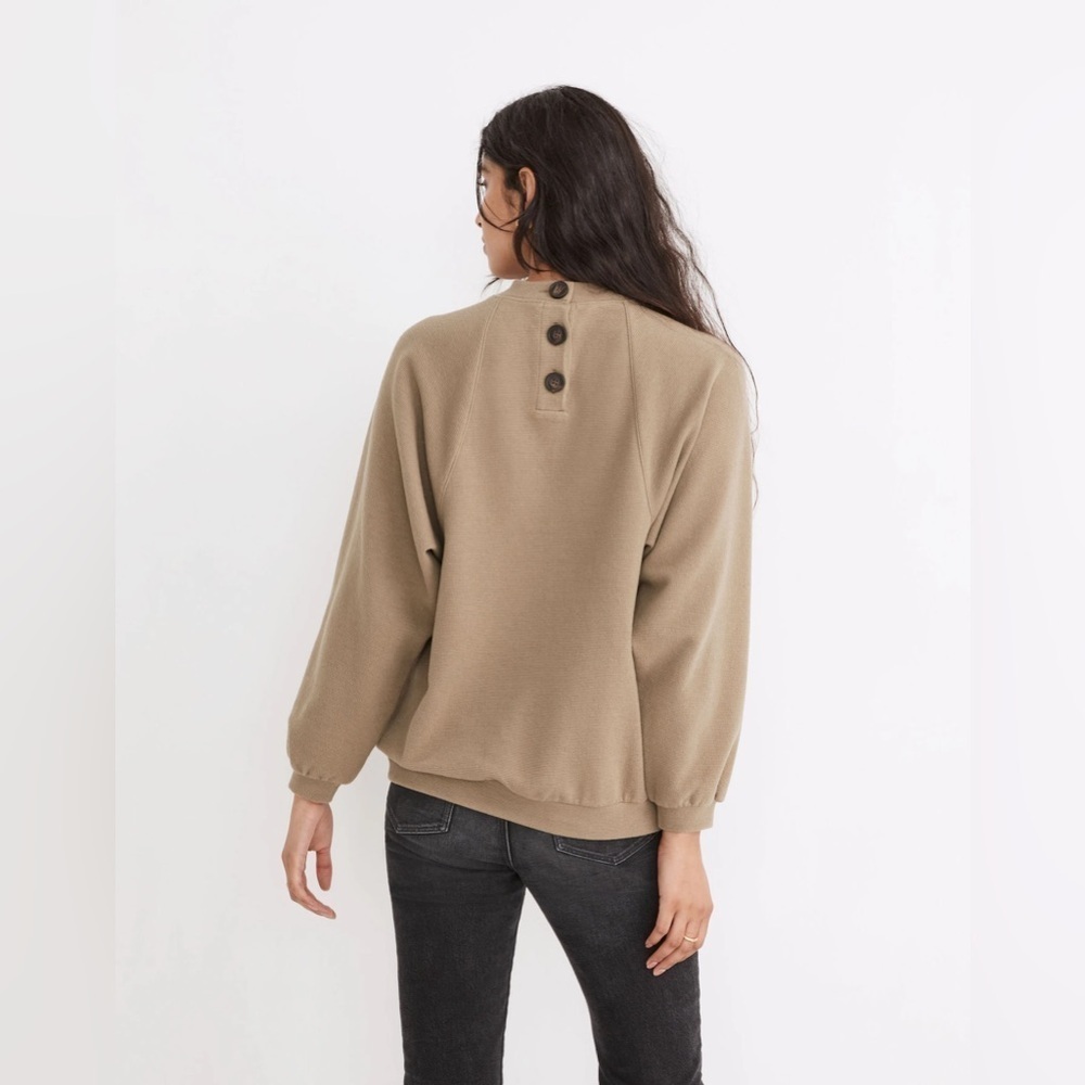Madewell women’s button-back mock neck top size medium, distant surplus, medium - Picture 2 of 9